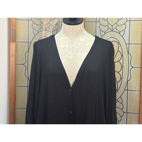 LOGO By Lori Goldstein Button Front Cardigan Contract Fabric Pockets Size 1X - Picture 4 of 11